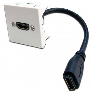 Вставка Mosaic 45x45 с адаптером HDMI с удлинителем, мама-мама, белая